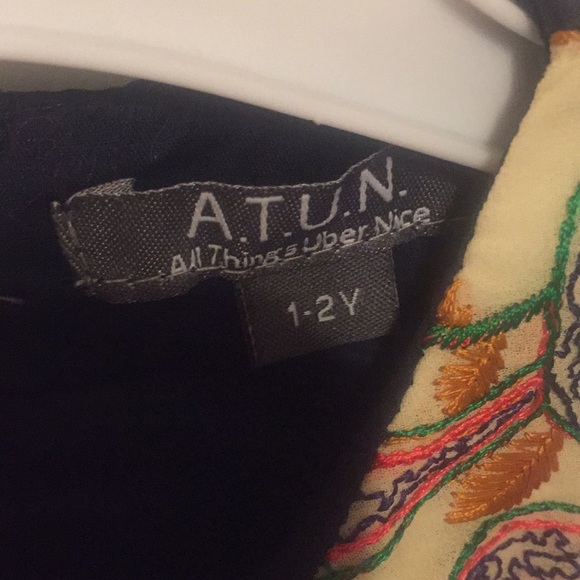 Navy blue dress with beautiful flower detail top - Picture 3 of 4